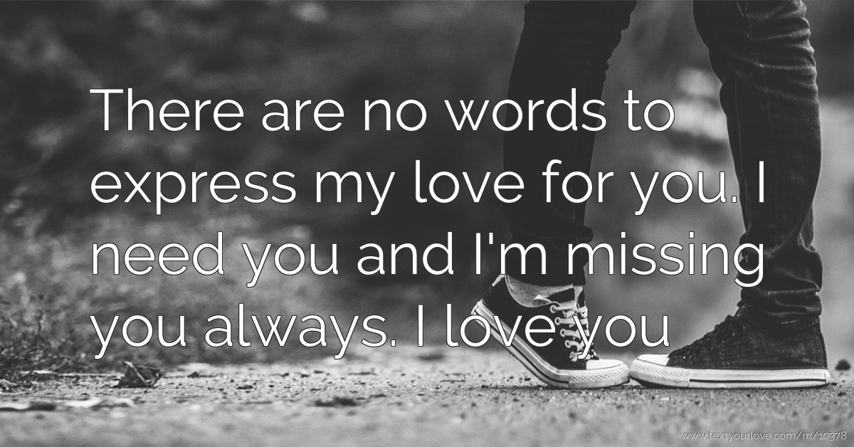 There are no words to express my love for you. I need... | Text Message ...