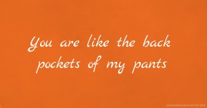 You are like the back pockets of my pants.